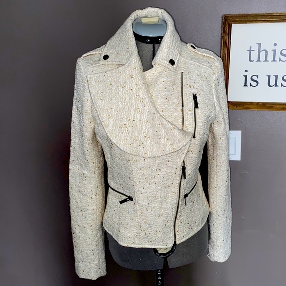 Ivory Banana Republic Moto Jacket - Picture 2 of 5